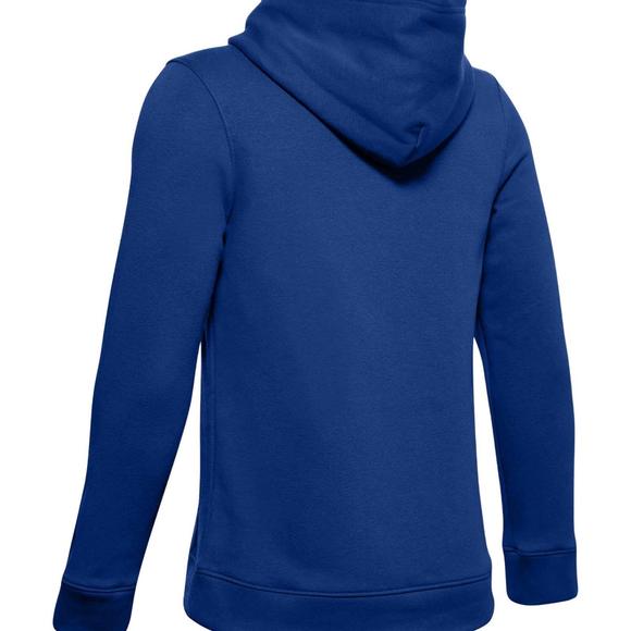 NEW UNDER ARMOUR youth hustle fleece hoody in royal/white - Picture 2 of 2